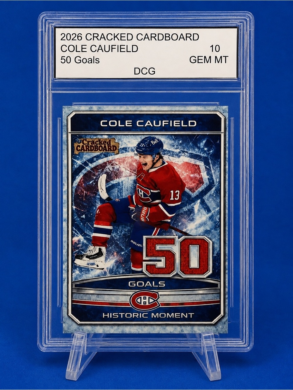 Cole Caufield 50 Goals Commemorative Hockey Card - DCG 10